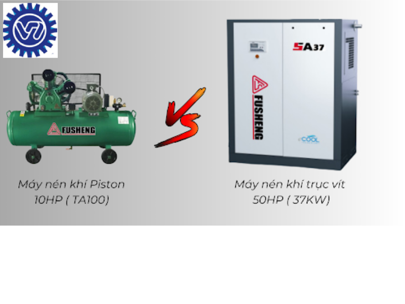 So sánh máy nén khí trục vít và máy nén khí piston