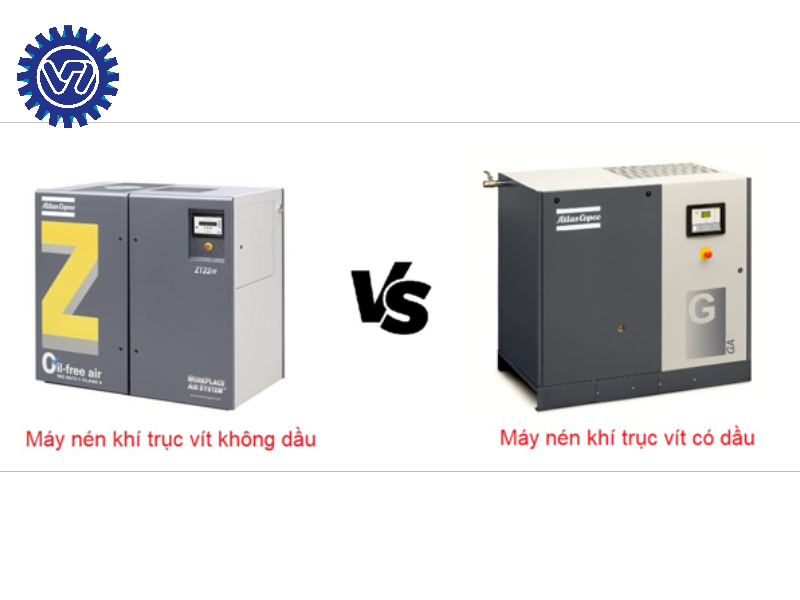 so sánh máy nén khí không dầu và có dầu